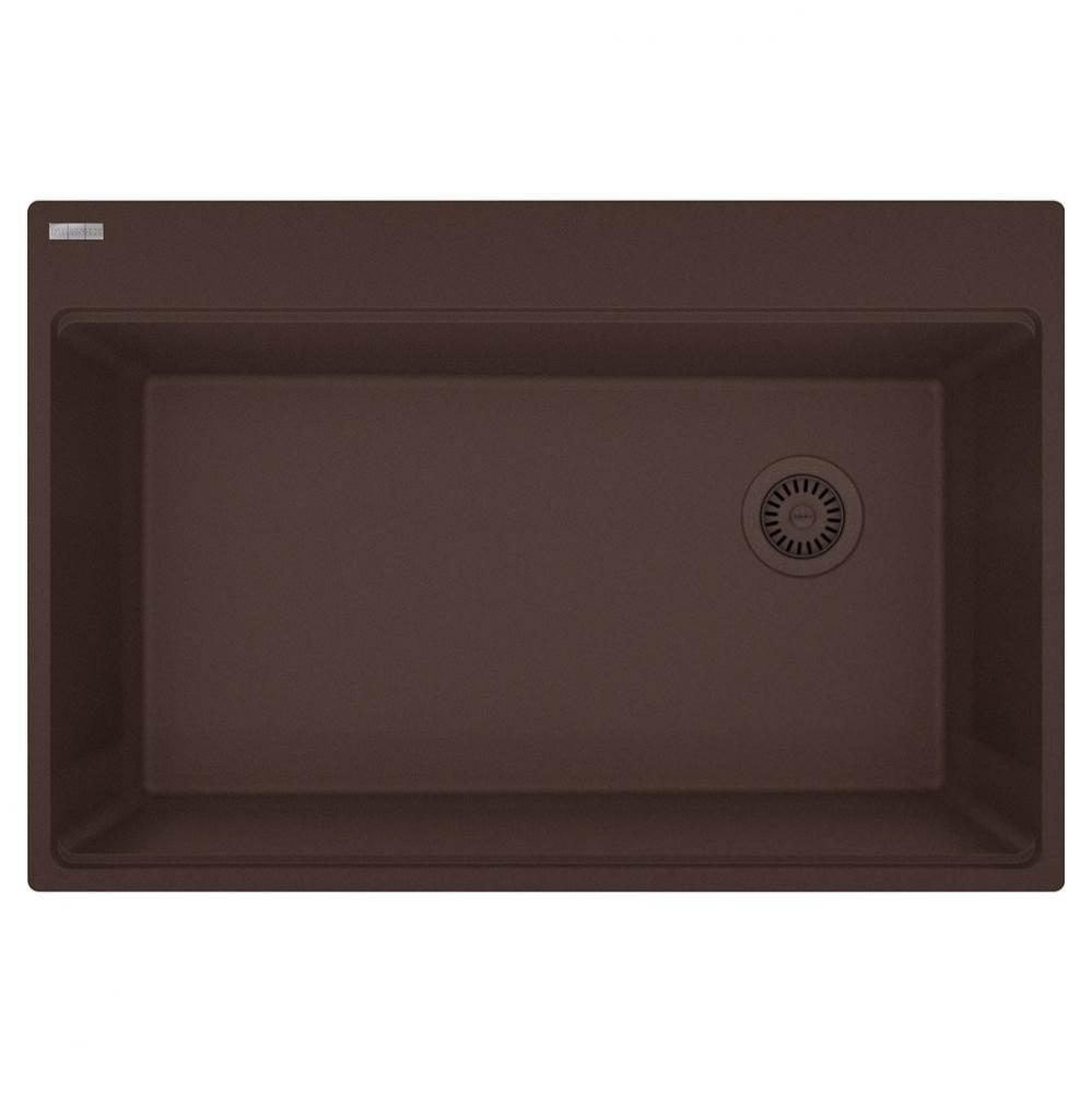 Maris Topmount 33-in x 22-in Granite Single Bowl Kitchen Sink in Mocha