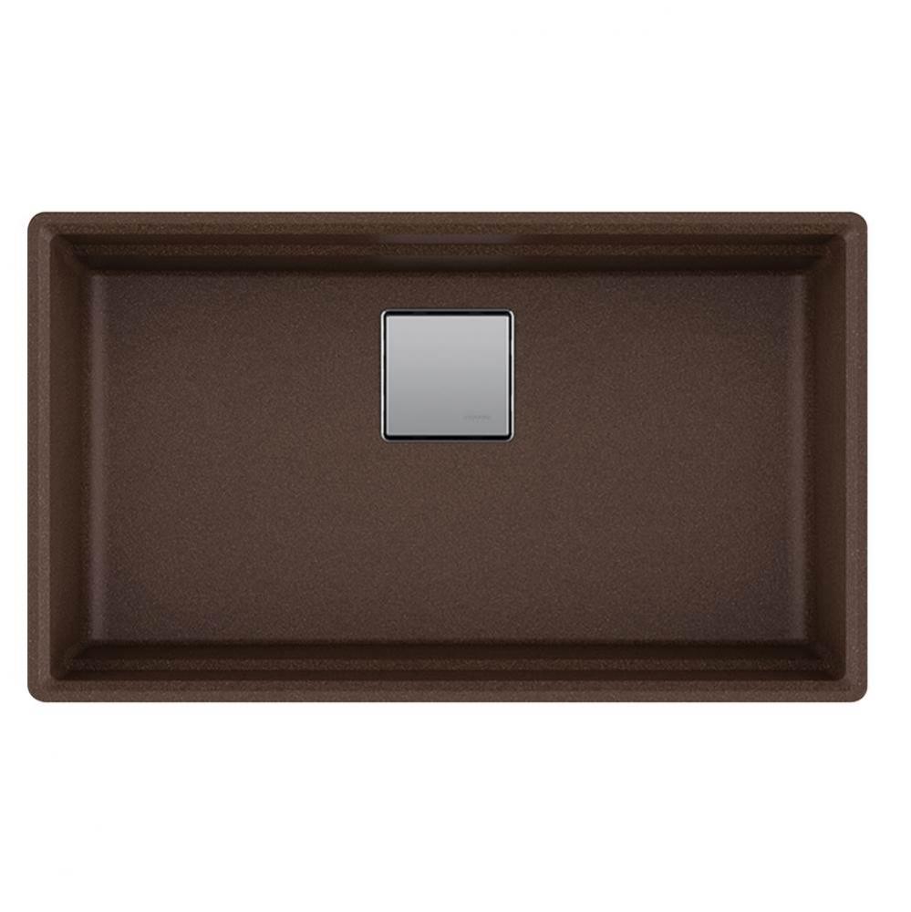 Peak 32.0-in. x 18.8-in.Granite Undermount Single Bowl Kitchen Sink in Mocha