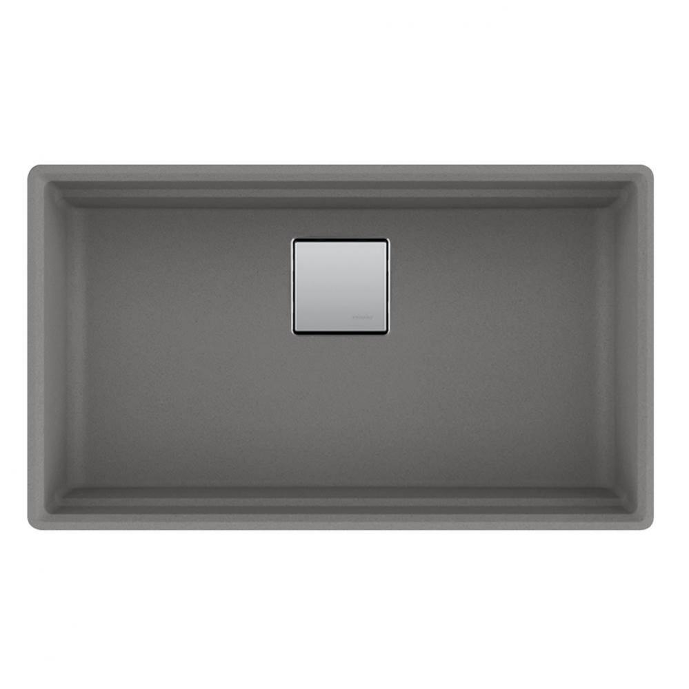 Peak 32.0-in. x 18.8-in. Granite Undermount Single Bowl Kitchen Sink in Slate Grey