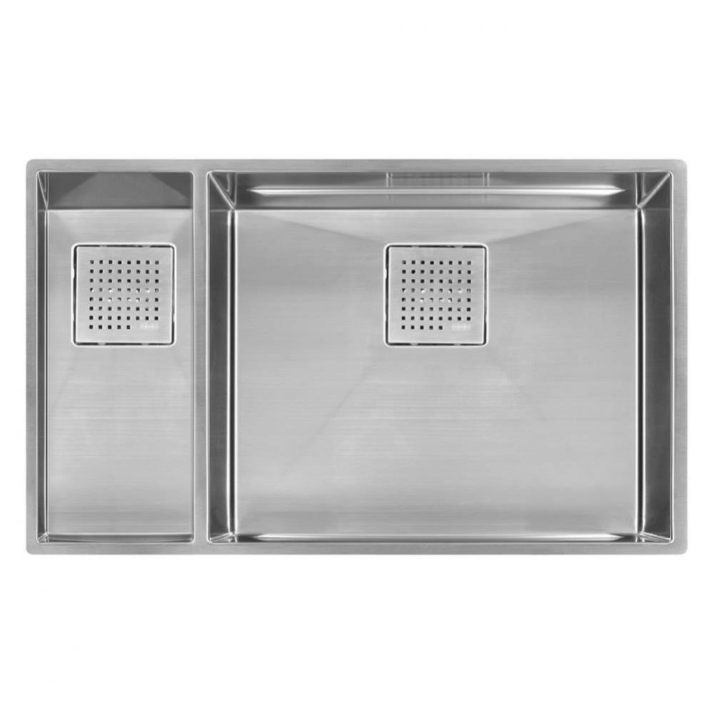 Peak 31-in. x 18-in. 16 Gauge Stainless Steel Undermount Double Bowl Kitchen Sink - PKX160LH