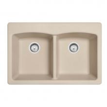 Franke EDCH33229-1 - Ellipse 33.0-in. x 22.0-in. Granite Dual Mount Double Bowl Kitchen Sink in Champagne