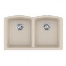 Franke ELG120CHA - Ellipse 33.0-in. x 19.7-in. Champagne Granite Undermount Double Bowl Kitchen Sink - ELG120CHA