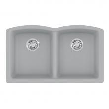 Franke ELG120SHG - Ellipse 33.0-in. x 19.7-in. Stone Grey Granite Undermount Double Bowl Kitchen Sink - ELG120OSHG