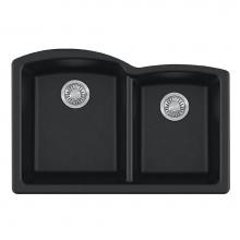 Franke ELG160MBK - Ellipse 33.0-in. x 21.7-in. Matte Black Granite Undermount Double Bowl Kitchen Sink - ELG160MBK