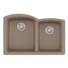 Franke ELG160OYS - Ellipse 33.0-in. x 21.7-in. Oyster Granite Undermount Double Bowl Kitchen Sink - ELG160OYS