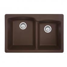 Franke EODB33229-1 - Ellipse 33.0-in. x 22.0-in. Granite Dual Mount Double Bowl Kitchen Sink in Mocha