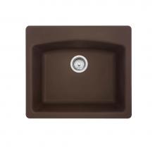 Franke ESDB25229-1 - Ellipse 25.0-in. x 22.0-in. Mocha Granite Dual Mount Single Bowl Kitchen Sink - ESDB25229-1