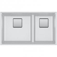 Franke PKG160PWT - Peak Undermount Granite Polar White Dbl 36Cab