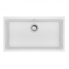 Franke MAG11029-PWT-S - Maris Undermount 31-in x 17.81-in Granite Single Bowl Kitchen Sink in Polar White