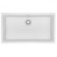 Franke MAG11031-PWT - Maris Undermount 33-in x 18.94-in Granite Single Bowl Kitchen Sink in Polar White