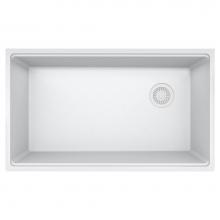 Franke MAG11031OW-PWT - Maris Undermount 33-in x 19.31-in Granite Single Bowl Kitchen Sink in Polar White