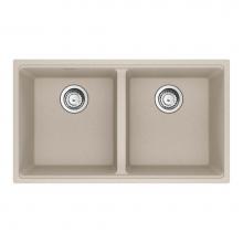 Franke MAG1201414-CHA-S - Maris Undermount 31-in x 17.81-in Granite Double Bowl Kitchen Sink in Champagne