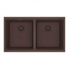 Franke MAG1201414-MOC - Maris Undermount 31-in x 17.81-in Granite Double Bowl Kitchen Sink in Mocha