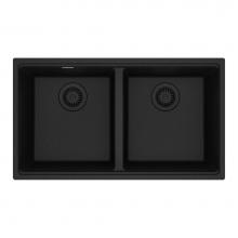 Franke MAG1201414-ONY - Maris Undermount 31-in x 17.81-in Granite Double Bowl Kitchen Sink in Onyx