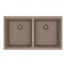 Franke MAG1201414-OYS - Maris Undermount 31-in x 17.81-in Granite Double Bowl Kitchen Sink in Oyster