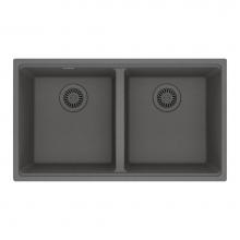 Franke MAG1201414-SHG - Maris Undermount 31-in x 17.81-in Granite Double Bowl Kitchen Sink in Stone Grey