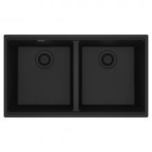 Franke MAG1201515-MBK - Maris Undermount 33-in x 18.94-in Granite Double Bowl Kitchen Sink in Matte Black