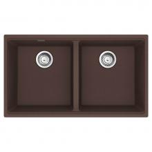 Franke MAG1201515-MOC-S - Maris Undermount 33-in x 18.94-in Granite Double Bowl Kitchen Sink in Mocha