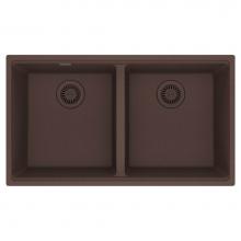 Franke MAG1201515-MOC - Maris Undermount 33-in x 18.94-in Granite Double Bowl Kitchen Sink in Mocha