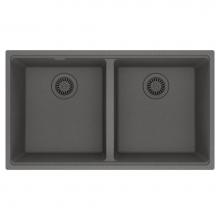 Franke MAG1201515-SHG - Maris Undermount 33-in x 18.94-in Granite Double Bowl Kitchen Sink in Stone Grey