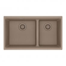 Franke MAG1601611LD-OYS - Maris Undermount 31-in x 17.81-in Granite Double Bowl Kitchen Sink in Oyster