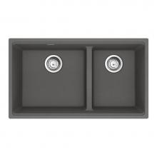 Franke MAG1601611LD-SHG-S - Maris Undermount 31-in x 17.81-in Granite Double Bowl Kitchen Sink in Stone Grey