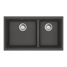 Franke MAG1601611LD-SLG-S - Maris Undermount 31-in x 17.81-in Granite Double Bowl Kitchen Sink in Slate Grey