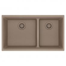 Franke MAG1601812LD-OYS - Maris Undermount 33-in x 18.94-in Granite Double Bowl Kitchen Sink in Oyster