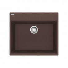 Franke MAG61023-MOC-S - Maris Topmount 25-in x 22-in Granite Single Bowl Kitchen Sink in Mocha