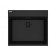 Franke MAG61023L-MBK - Maris Dual Mount 25-in x 22-in Granite Dual Mount Single Bowl Laundry Sink in Matte Black