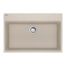 Franke MAG61031-CHA-S - Maris Topmount 33-in x 22-in Granite Single Bowl Kitchen Sink in Champagne