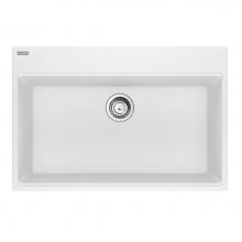 Franke MAG61031-PWT-S - Maris Topmount 33-in x 22-in Granite Single Bowl Kitchen Sink in Polar White