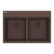 Franke MAG6201414-MOC - Maris Topmount 31-in x 20.88-in Granite Double Bowl Kitchen Sink in Mocha