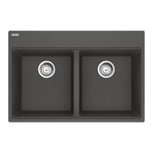 Franke MAG6201414-SLG-S - Maris Topmount 31-in x 20.88-in Granite Double Bowl Kitchen Sink in Slate Grey