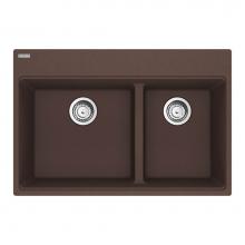 Franke MAG6601611LD-MOC-S - Maris Topmount 31-in x 20.9-in Granite Double Bowl Kitchen Sink in Mocha