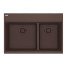 Franke MAG6601611LD-MOC - Maris Topmount 31-in x 20.9-in Granite Double Bowl Kitchen Sink in Mocha