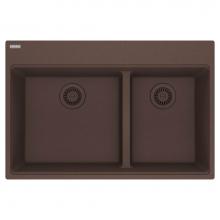 Franke MAG6601812LD-MOC - Maris Topmount 33-in x 22-in Granite Double Bowl Kitchen Sink in Mocha