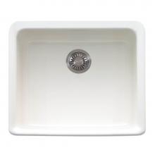 Franke MHK110-20WH - Manor House 19.5-in. x 16.0-in. White Apron Front Single Bowl Fireclay Kitchen Sink - MHK110-20WH