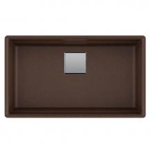 Franke PKG11031MOC - Peak 32.0-in. x 18.8-in.Granite Undermount Single Bowl Kitchen Sink in Mocha