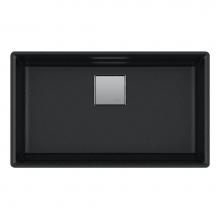 Franke PKG11031ONY - Peak 32.0-in. x 18.8-in. Granite Undermount Single Bowl Kitchen Sink in Onyx