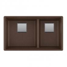 Franke PKG160LD-MOC - Peak 32.0-in. x 18.8-in. Granite Undermount Double Bowl Kitchen Sink in Mocha