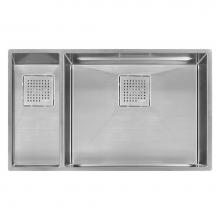 Franke PKX160LH - Peak 31-in. x 18-in. 16 Gauge Stainless Steel Undermount Double Bowl Kitchen Sink - PKX160LH