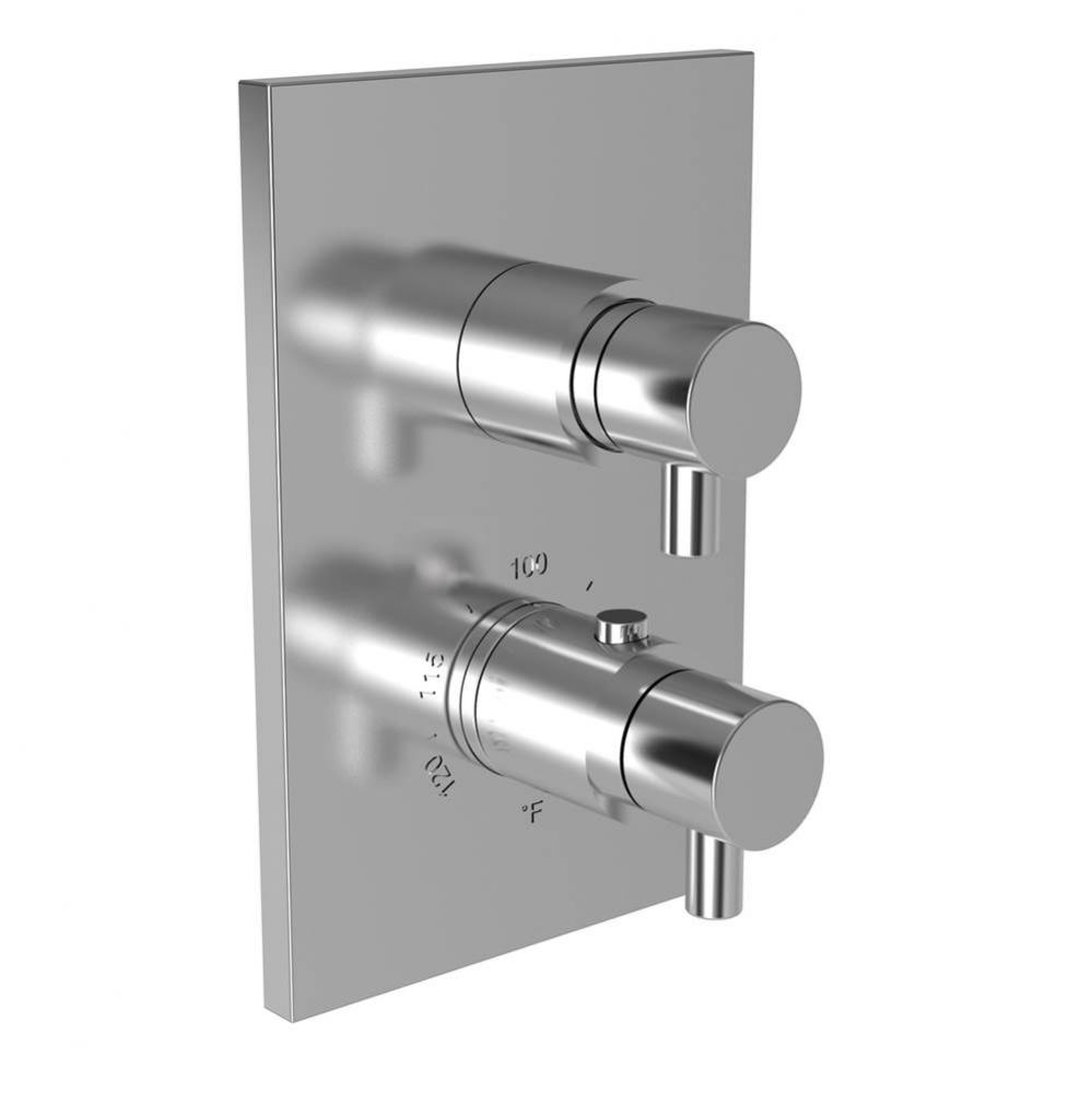 East Linear 1/2'' Square Thermostatic Trim Plate with Handle