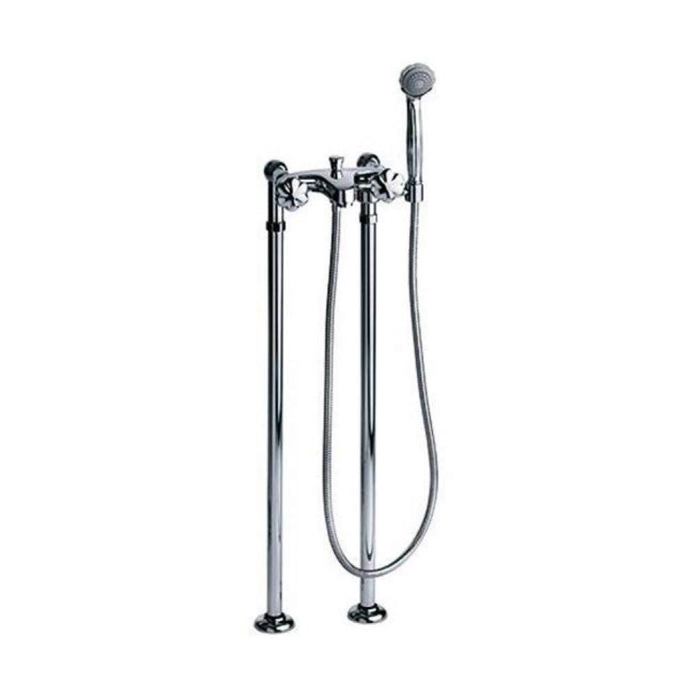 Florale Exposed Tub And Shower Mixer With Alexandrite Crystal Handles In Polished Chrome