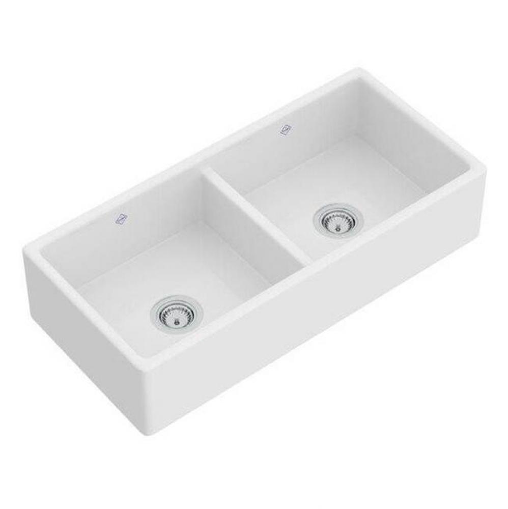 Shaker™ 39'' Double Bowl Farmhouse Apron Front Fireclay Kitchen Sink