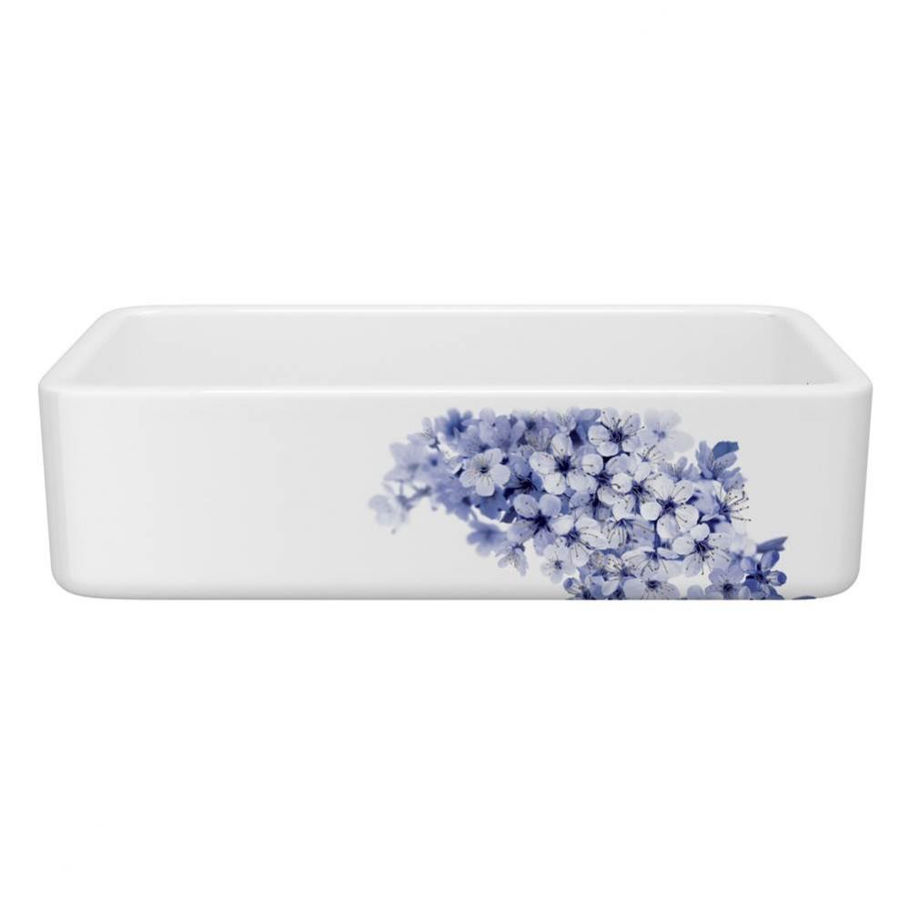 36'' Lancaster Single Bowl Farmhouse Apron Front Fireclay Kitchen Sink With Blossom Desi