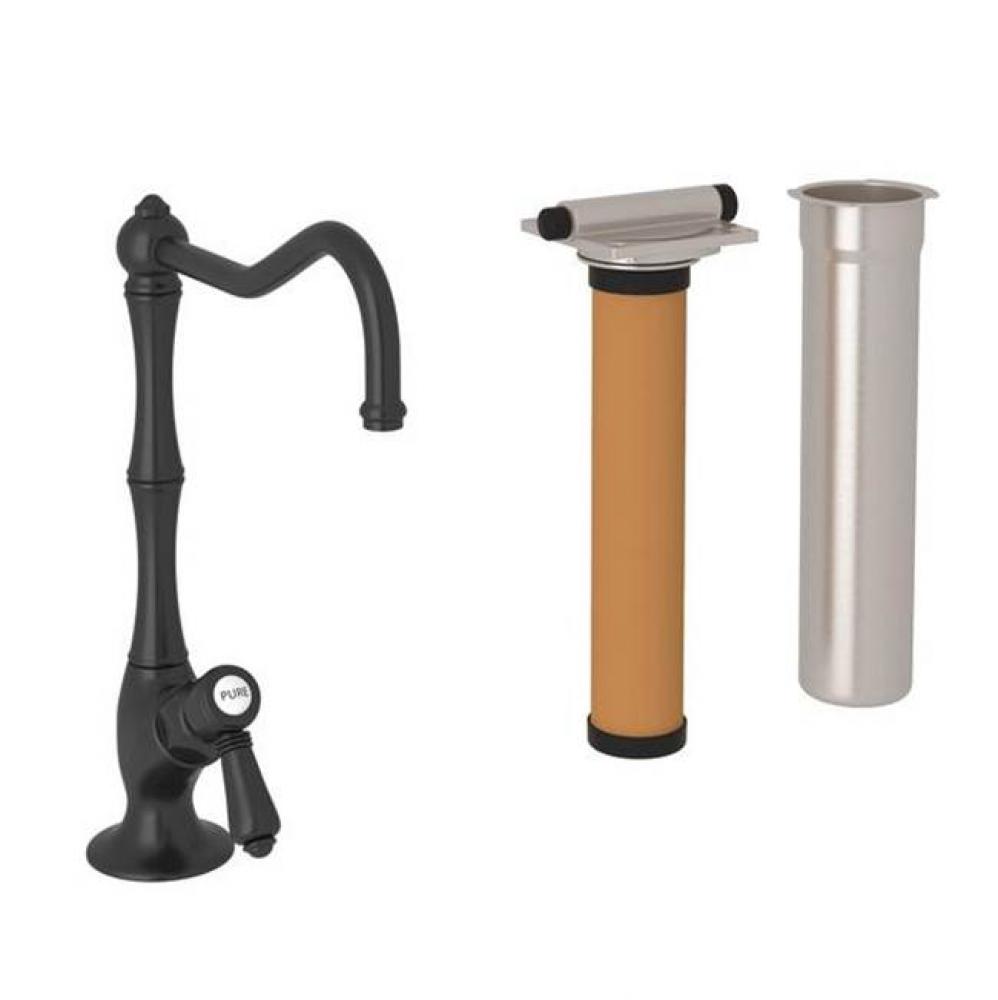 Kit Rohl Acqui Italian Kitchen Filter Faucet With Column Spout And Mini Metal Lever Handle Complet