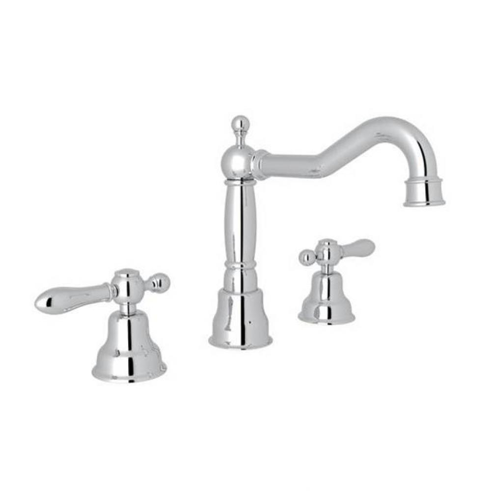 Rohl Arcana Widespread Traditional Italian Spout Lavatory Faucet In Unlacquered Brass With Classic