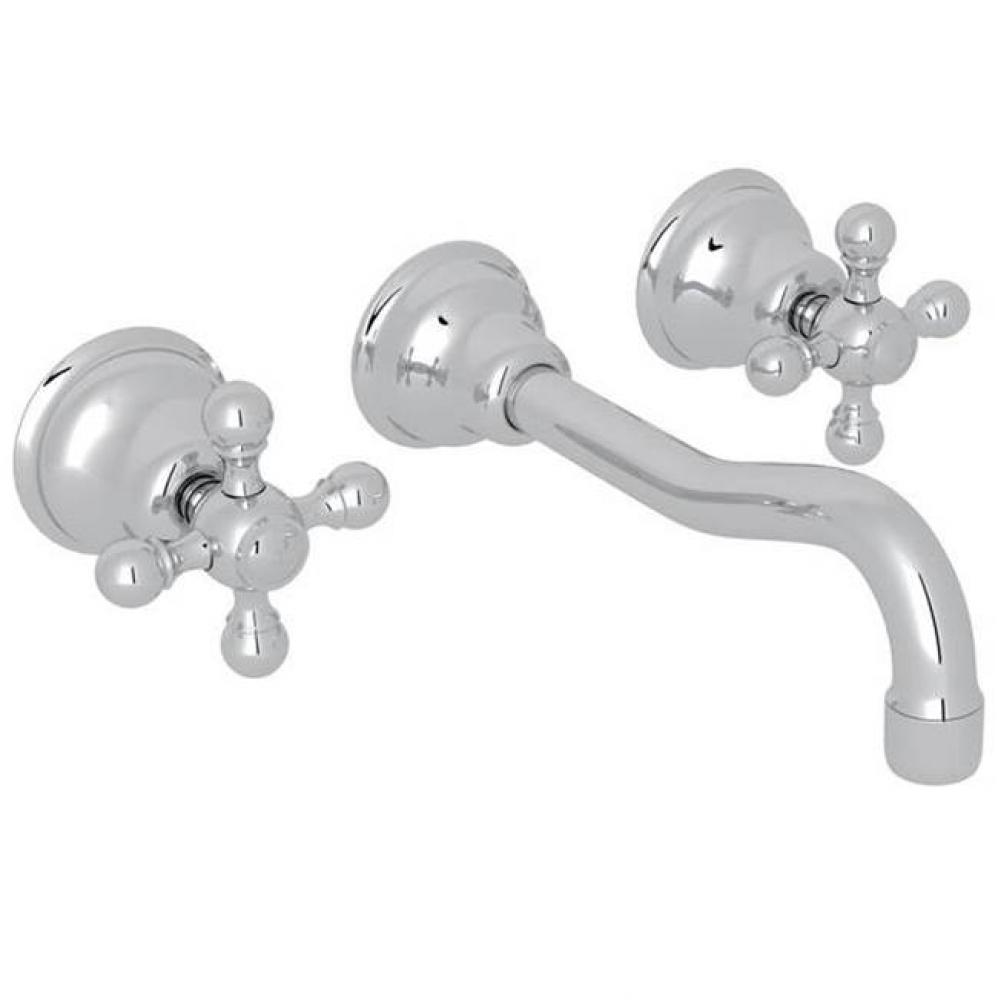 Rohl Arcana Wall Mounted Three Hole Built In Widespread Lavatory Faucet Mixer Set Trim Only With C