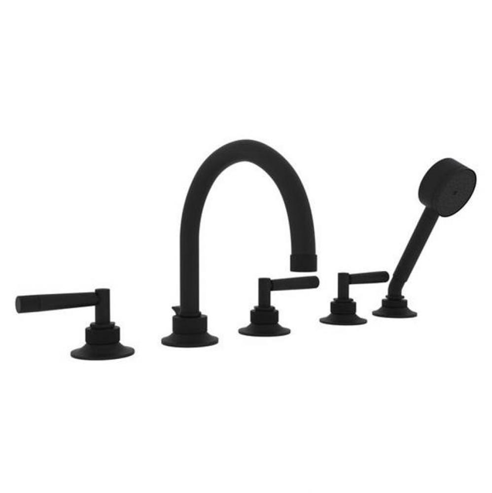 Rohl Michael Berman Graceline Five Hole Deck Mounted Tub Filler Set With Handshower Sidespray And